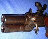 Antique 1840s ERA ENGRAVED ENGLISH OVER UNDER PERCUSSION TAP PISTOL - 17 of 19
