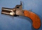 Antique 1840s ERA ENGRAVED ENGLISH OVER UNDER PERCUSSION TAP PISTOL - 5 of 19