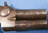 Antique 1840s ERA ENGRAVED ENGLISH OVER UNDER PERCUSSION TAP PISTOL - 9 of 19
