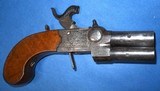 Antique 1840s ERA ENGRAVED ENGLISH OVER UNDER PERCUSSION TAP PISTOL - 16 of 19