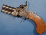 Antique 1840s ERA ENGRAVED ENGLISH OVER UNDER PERCUSSION TAP PISTOL - 1 of 19