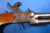Antique 1840s ERA ENGRAVED ENGLISH OVER UNDER PERCUSSION TAP PISTOL - 8 of 19
