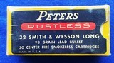 Vintage AMMO PETERS .32 S&W LONG FULL BOX 50 NOS