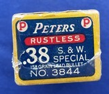 Vintage PETERS .38 SPECIAL AMMO CRISP CLEAN FULL BOX 50 - 5 of 6