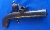 Antique 1820 ENGLISH FLINTLOCK DERRINGER, POCKET, MUFF PISTOL - 3 of 11