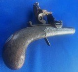Antique 1820 ENGLISH FLINTLOCK DERRINGER, POCKET, MUFF PISTOL - 2 of 11