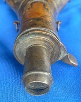 Antique CIVIL WAR EAR POWDER FLASK INDIAN HUNTING BUFFALO - 6 of 7