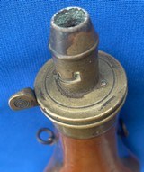 Antique CIVIL WAR ERA POWDER FLASK HUNTER, DOGS & BEAR IN A TREE - 8 of 8