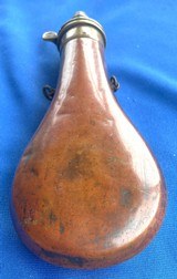 Antique CIVIL WAR ERA POWDER FLASK HUNTER, DOGS & BEAR IN A TREE - 7 of 8