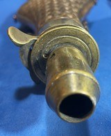 Antique MUSKET SHOTGUN POWDER FLASK BASKET WEAVE CIVIL WAR ERA - 3 of 6