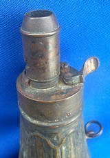 Antique AMERICAN FLASK & CAP POWDER FLASK RILING #276 FLUTED DESIGN - 5 of 7