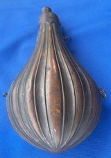 Antique AMERICAN FLASK & CAP POWDER FLASK RILING #276 FLUTED DESIGN - 4 of 7