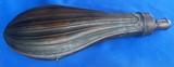 Antique AMERICAN FLASK & CAP POWDER FLASK RILING #276 FLUTED DESIGN - 6 of 7