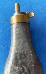 Antique EAGLE & SHIELD ZINC POCKET SIZE POWDER FLASK COLT, ETC. - 4 of 6
