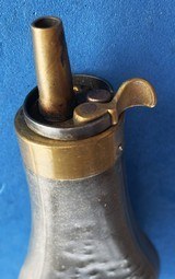 Antique EAGLE & SHIELD ZINC POCKET SIZE POWDER FLASK COLT, ETC. - 6 of 6
