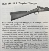 Antique ORIGINAL 1881 TRAPDOOR FORAGER CARBINE 20 ga. GENUINE - 2 of 18