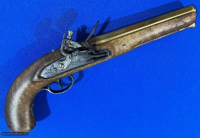 Antique EARLY 1800s KETLAND FLINTLOCK PISTOL GR BROAD ARROW MARK