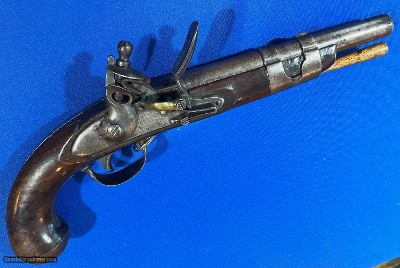 Antique ORIGINAL EARLY MARK 1816 SIMEON NORTH FLINTLOCK U.S. MILITARY PISTOL