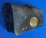 Antique McKENNY Co. / RIDABOCK Co. NSG .45-70 LEATHER CARTRIDGE BOX - 2 of 9