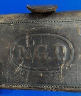 Antique 1873 J.H. WILSON NGP McKEEVER LEATHER REVOLVER CARTRIDGE BOX - 2 of 10