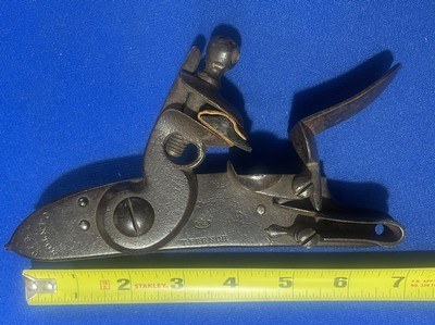 # 4 ORIGINAL 1810 T. FRENCH, CANTON U.S. FLINTLOCK MUSKET LOCK ONLY