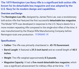 Antique 1879 LEE ARMS REMINGTON NAVY MAGAZINE RIFLE .45-70 - 2 of 20