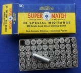Vintage WINCHESTER - WESTERN .38 SPECIAL SUPER MATCH AMMO NOS. 50 RNDS.