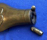 Antique CIVIL WAR ERA BRASS EAGLE Lg. CALIBER PISTOL FLASK 5 1/2