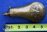 Antique CIVIL WAR ERA BRASS EAGLE Lg. CALIBER PISTOL FLASK 5 1/2