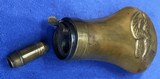 Antique CIVIL WAR ERA BRASS EAGLE Lg. CALIBER PISTOL FLASK 5 1/2