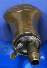 Antique CIVIL WAR ERA BRASS EAGLE Lg. CALIBER PISTOL FLASK 5 1/2