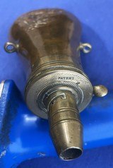 Antique 1860s ERA POWDER FLASK FALLEN HUNTER & TREE DESIGN 7 1/2" - 4 of 4