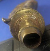 Antique CIVIL WAR ERA POWDER FLASK EAGLE IN VINE MAKER MARKED 8 " - 4 of 4