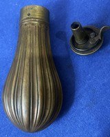 Antique CASED PISTOL or POCKET POWDER FLASK 4 1/2" - 4 of 4