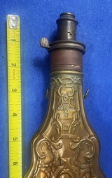 Original G & JW HAWKSLEY SHEFFIELD POWDER FLASK GOTHIC DESIGN 8 1/2" - 1 of 4