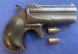 Antique REMINGTON O/U DERRINGER & 2 ROUNDS OF ORIGINAL .41 RF AMMO