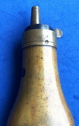 Antique CIVIL WAR ERA SINGLE SHELL POCKET CASED PISTOL POWDER FLASK - 3 of 7
