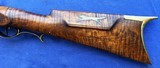 Antique J. MAGILL PERCUSSION FLINTLOCK KENTUCKY RIFLE FULL TIGER STRIPE STOCK - 19 of 20