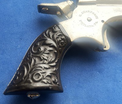 Antique 1870sSHARPS 1A .22 PEPPERBOX DERRINGER FULL NICKLE EXC. - Image 3 of 17