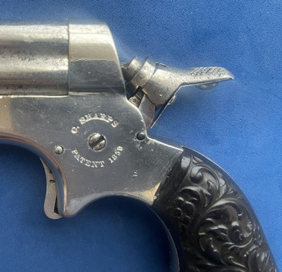 Antique 1870sSHARPS 1A .22 PEPPERBOX DERRINGER FULL NICKLE EXC. - Image 8 of 17