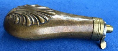 Antique ORIGINAL CIVIL WAR ERA SHELL DESIGN 4 1/2" CASED PISTOL or POCKET FLASK - Image 3 of 5