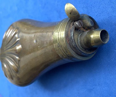 Antique ORIGINAL CIVIL WAR ERA SHELL DESIGN 4 1/2" CASED PISTOL or POCKET FLASK - Image 5 of 5