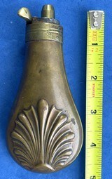Antique ORIGINAL CIVIL WAR ERA SHELL DESIGN 4 1/2" CASED PISTOL or POCKET FLASK - Image 1 of 5