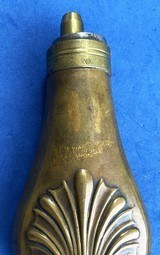 Antique ORIGINAL CIVIL WAR ERA SHELL DESIGN 4 1/2" CASED PISTOL or POCKET FLASK - Image 2 of 5