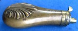 Antique ORIGINAL CIVIL WAR ERA SHELL DESIGN 4 1/2" CASED PISTOL or POCKET FLASK - Image 4 of 5
