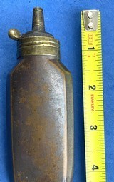 Antique 1860s ERA ORIGINAL POCKET or CASED PISTOL POWDER FLASK 4 5/8" - 1 of 4