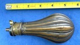 Antique ORIGINAL FLUTED DESIGN POCKET or CASED PISTOL POWDER FLASK 5 1/2" - 1 of 5