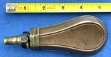 Antique CIVIL WAR ERA FLAT PANEL DESIGN POCKET POWDER FLASK 5 1/4" - Image 1 of 4