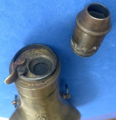 Antique ORIGINAL COPPER & BRASS POWDER FLASK RABBIT & BIRDS - Image 7 of 7