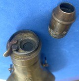Antique ORIGINAL COPPER & BRASS POWDER FLASK RABBIT & BIRDS - Image 7 of 7